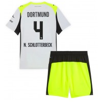 Borussia Dortmund Nico Schlotterbeck #4 Vonkajší Detský futbalový dres 2025-26 Krátky Rukáv (+ trenírky)